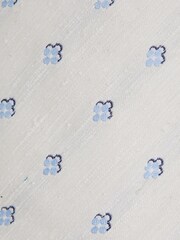 Reiss Cream Francesco Silk Blend Textured Floral Print Tie - Image 5 of 5