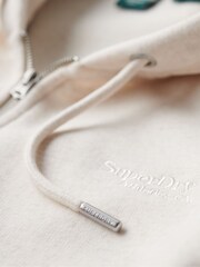 Superdry Cream Essential Logo Zip Hoodie - Image 5 of 6