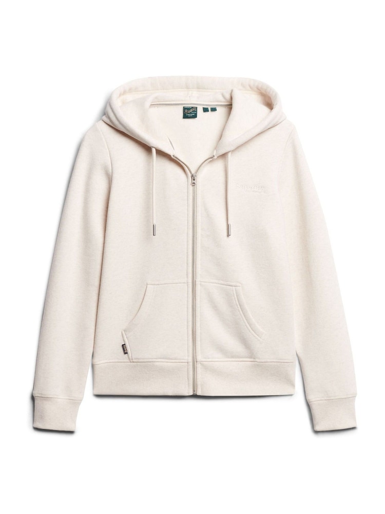 Superdry Cream Essential Logo Zip Hoodie - Image 6 of 6