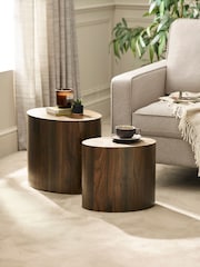 Julian Bowen Walnut Toba Walnut Effect Nest of 2 Tables - Image 1 of 7