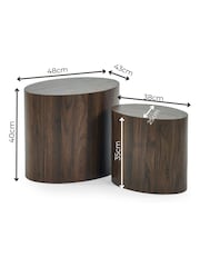 Julian Bowen Walnut Toba Walnut Effect Nest of 2 Tables - Image 3 of 7