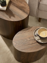 Julian Bowen Walnut Toba Walnut Effect Nest of 2 Tables - Image 4 of 7