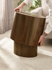 Julian Bowen Walnut Toba Walnut Effect Nest of 2 Tables - Image 5 of 7