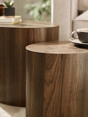 Julian Bowen Walnut Toba Walnut Effect Nest of 2 Tables - Image 6 of 7