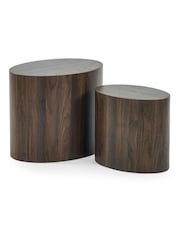 Julian Bowen Walnut Toba Walnut Effect Nest of 2 Tables - Image 7 of 7