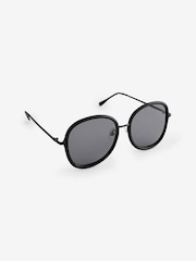 Black Polarised Large Round Sunglasses - Image 4 of 6