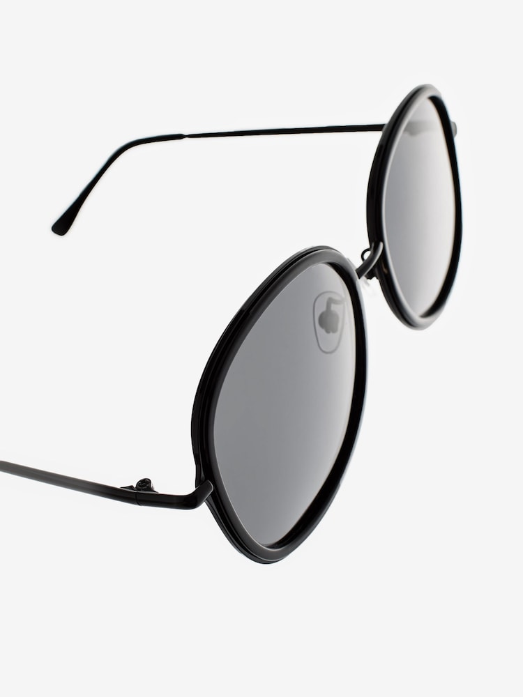 Black Polarised Large Round Sunglasses - Image 6 of 6