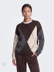 ONLY Argyle Crew Neck Jumper - Bilde 1 av 7
