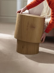 Julian Bowen Light Oak Toba Walnut Effect Nest of 2 Tables - Image 5 of 7