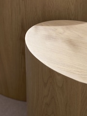 Julian Bowen Light Oak Toba Walnut Effect Nest of 2 Tables - Image 6 of 7
