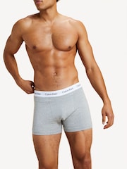 Calvin Klein Black/Grey/White Classic Stretch Trunks 3 Pack Boxers - Image 4 of 5