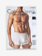 Calvin Klein Black/Grey/White Classic Stretch Trunks 3 Pack Boxers - Image 5 of 5