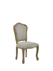 Julian Bowen Oatmeal  Limed Oak Set of 2 Camille Upholstered Dining Chairs with French Style Legs - Image 10 of 14
