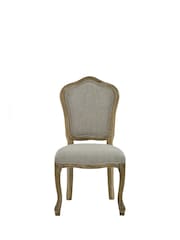 Julian Bowen Oatmeal  Limed Oak Set of 2 Camille Upholstered Dining Chairs with French Style Legs - Image 11 of 14