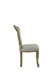 Julian Bowen Oatmeal  Limed Oak Set of 2 Camille Upholstered Dining Chairs with French Style Legs - Image 12 of 14