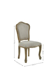 Julian Bowen Oatmeal  Limed Oak Set of 2 Camille Upholstered Dining Chairs with French Style Legs - Image 3 of 14