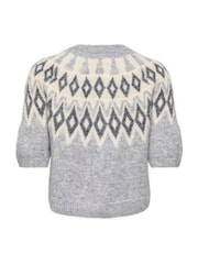 ONLY Grey Fair Isle Short Sleeve Cardigan - Image 7 of 7