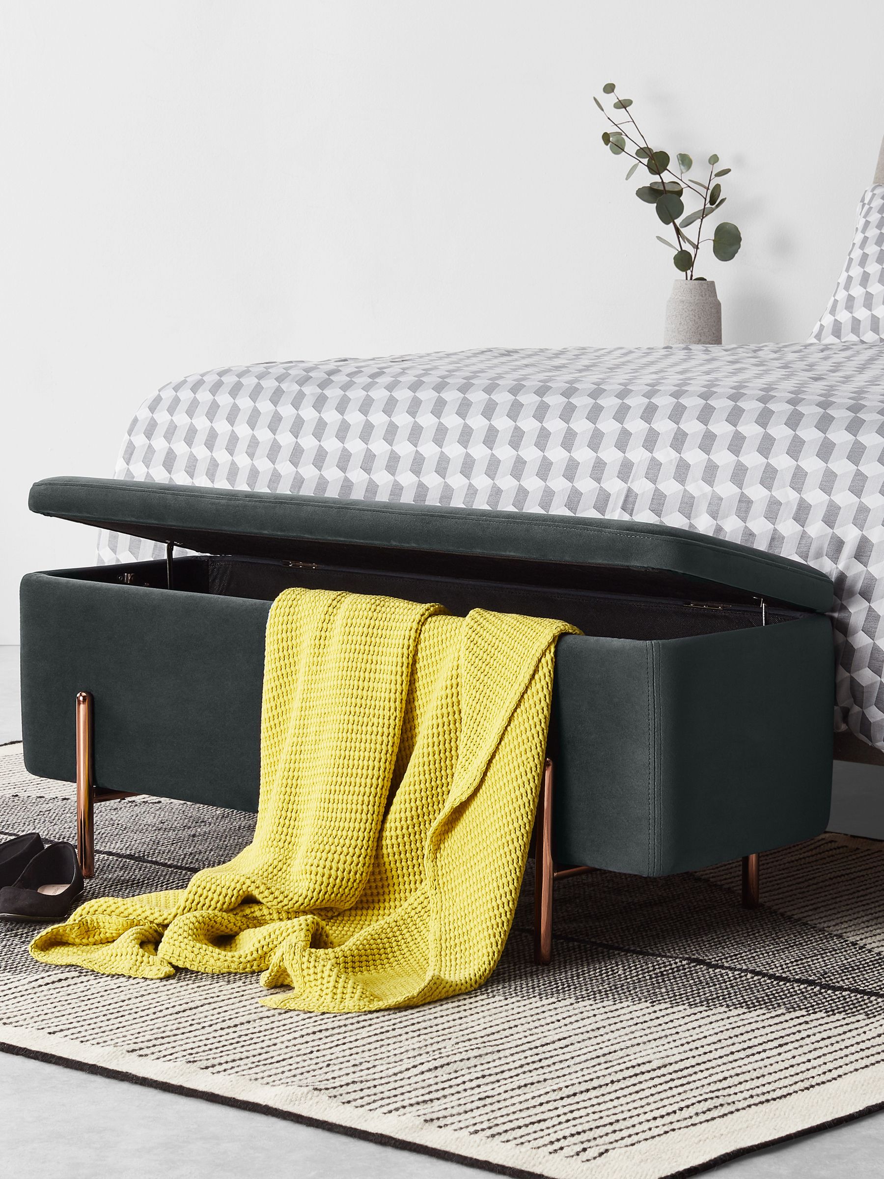 Buy MADE.COM Grey Asare Storage Ottoman Bench from the Next UK online shop