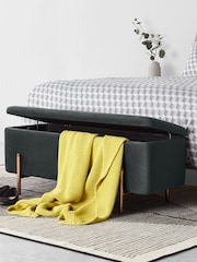 MADE.COM Grey Asare Storage Ottoman Bench - Image 1 of 4