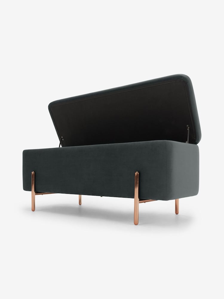 MADE.COM Grey Asare Storage Ottoman Bench - Image 2 of 4