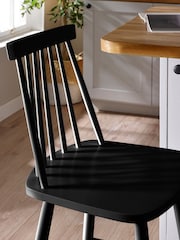 Julian Bowen Black Alassio Spindle Back 112cm Solid Wood Bar Stool - Image 4 of 7