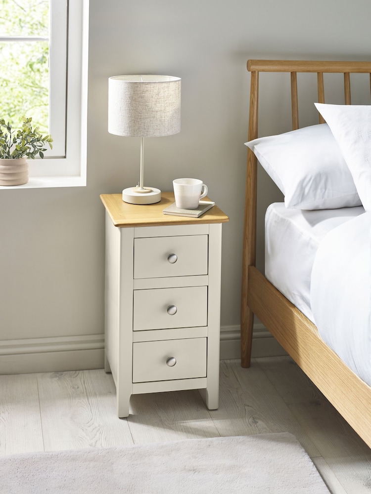 Julian Bowen Truffle Oak Somerset Compact 3 Drawer Bedside Table - Image 1 of 10