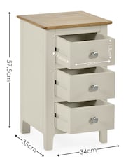 Julian Bowen Truffle Oak Somerset Compact 3 Drawer Bedside Table - Image 10 of 10