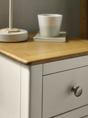Julian Bowen Truffle Oak Somerset Compact 3 Drawer Bedside Table - Image 8 of 10