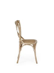 Julian Bowen Limed Oak Set of 2 Satie Rattan Bistro Chairs - Image 11 of 12