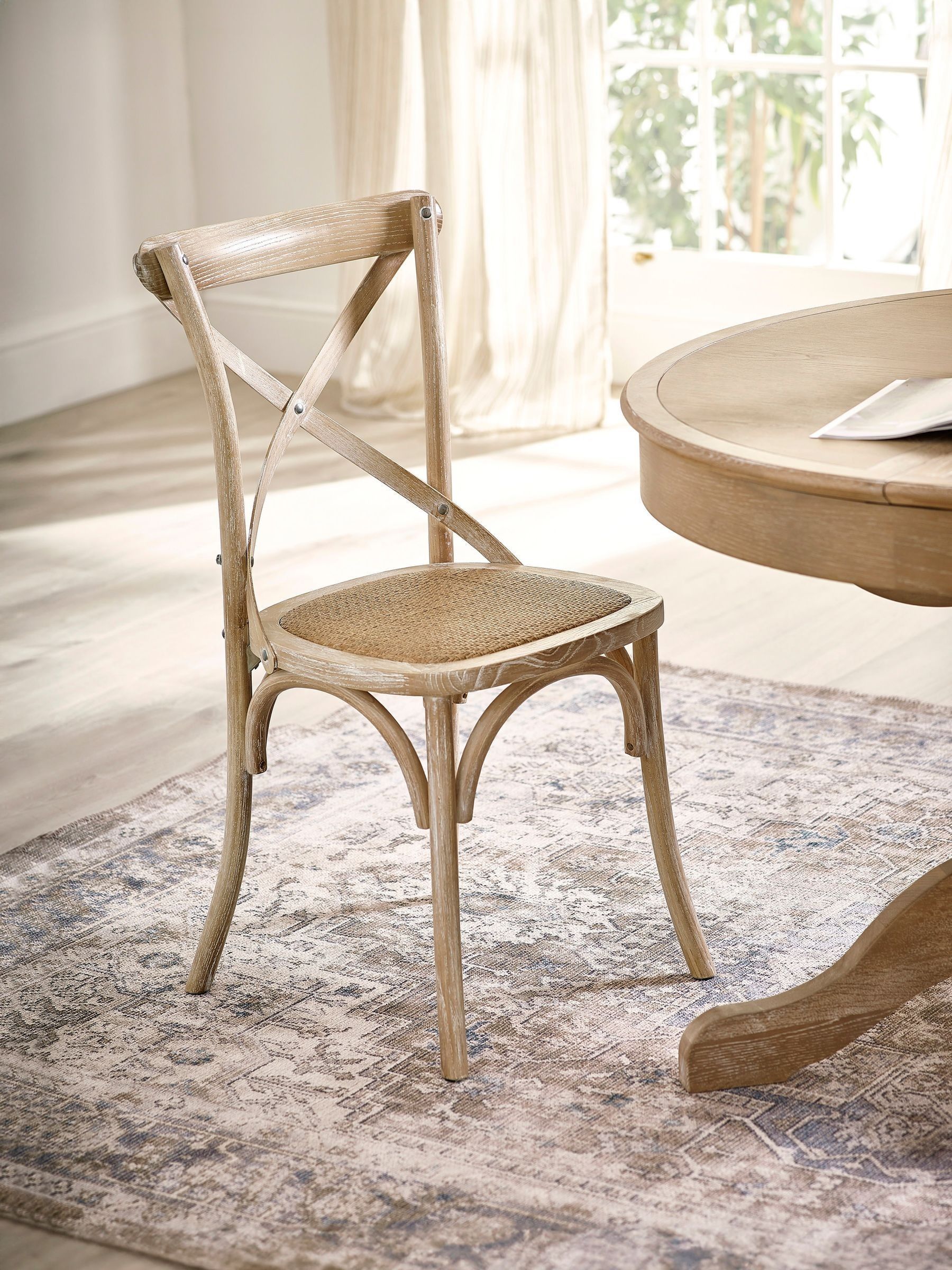 Buy Julian Bowen Limed Oak Set of 2 Satie Rattan Bistro Chairs
