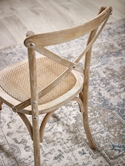 Julian Bowen Limed Oak Set of 2 Satie Rattan Bistro Chairs - Image 4 of 12