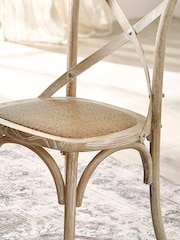 Julian Bowen Limed Oak Set of 2 Satie Rattan Bistro Chairs - Image 6 of 12