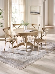 Julian Bowen Limed Oak Set of 2 Satie Rattan Bistro Chairs - Image 7 of 12