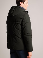 Ted Baker Green Kinmont Short Hooded Puffer Jacket - Image 2 of 6