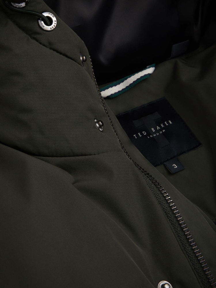 Ted Baker Green Kinmont Short Hooded Puffer Jacket - Image 6 of 6