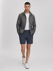 Reiss Airforce Blue Deck Slim Fit Drawstring Chino Shorts - Image 1 of 6