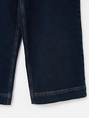 Oliver Bonas Blue Denim Scalloped Pocket Cropped Wide Leg Jeans - Image 5 of 5
