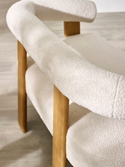 Julian Bowen White Freya Boucle Upholstered 2 Seater Sofa with Solid Wood Legs - Image 4 of 9