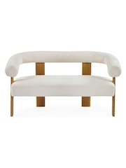 Julian Bowen White Freya Boucle Upholstered 2 Seater Sofa with Solid Wood Legs - Image 8 of 9