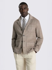MOSS Brown Check Safari Shacket - Image 1 of 4