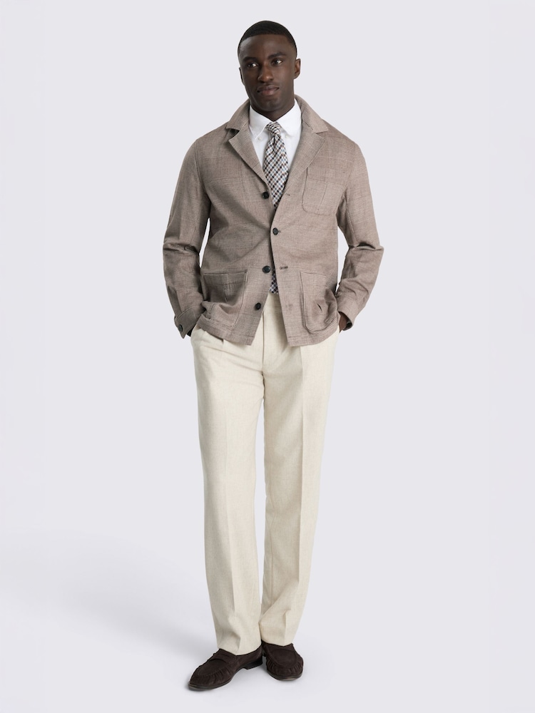 MOSS Brown Check Safari Shacket - Image 2 of 4 MOSS Brown Check Safari Shacket - Image 2 of 4