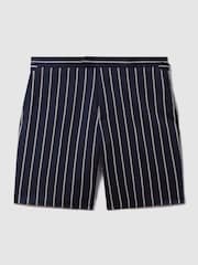 Reiss Navy/White Lake Striped Side Adjuster Shorts - Image 2 of 6