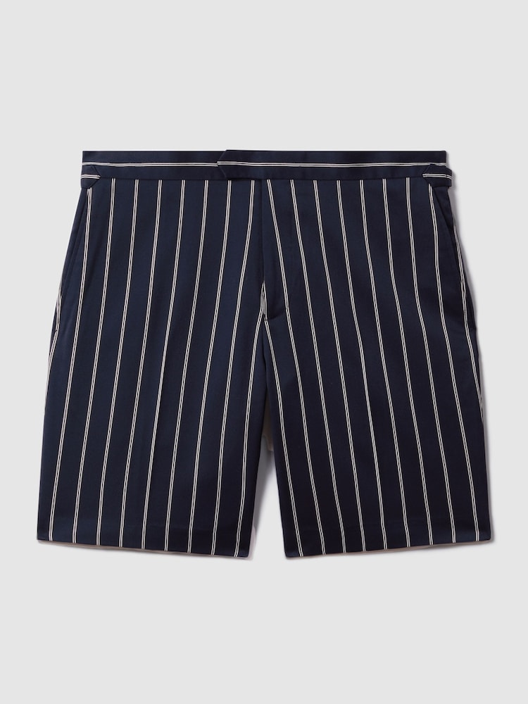 Reiss Navy/White Lake Striped Side Adjuster Shorts - Image 2 of 6