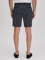 Reiss Navy/White Lake Striped Side Adjuster Shorts - Image 4 of 6