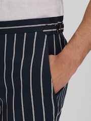 Reiss Navy/White Lake Striped Side Adjuster Shorts - Image 5 of 6