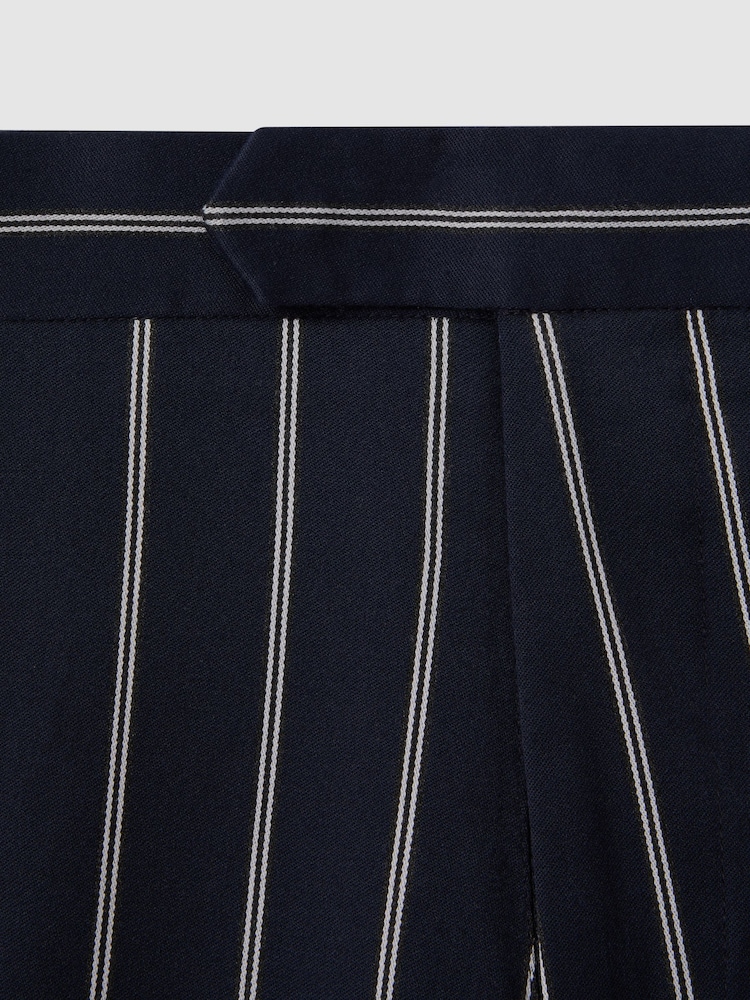 Reiss Navy/White Lake Striped Side Adjuster Shorts - Image 6 of 6