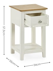 Julian Bowen White Oak Somerset Compact 1 Drawer Bedside Table with Shelf - Image 10 of 10