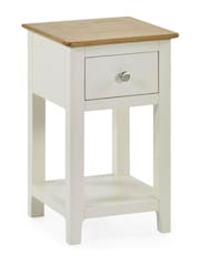 Julian Bowen White Oak Somerset Compact 1 Drawer Bedside Table with Shelf - Image 3 of 10