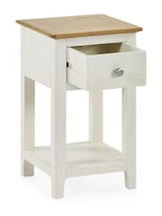 Julian Bowen White Oak Somerset Compact 1 Drawer Bedside Table with Shelf - Image 4 of 10