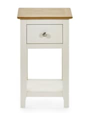 Julian Bowen White Oak Somerset Compact 1 Drawer Bedside Table with Shelf - Image 5 of 10